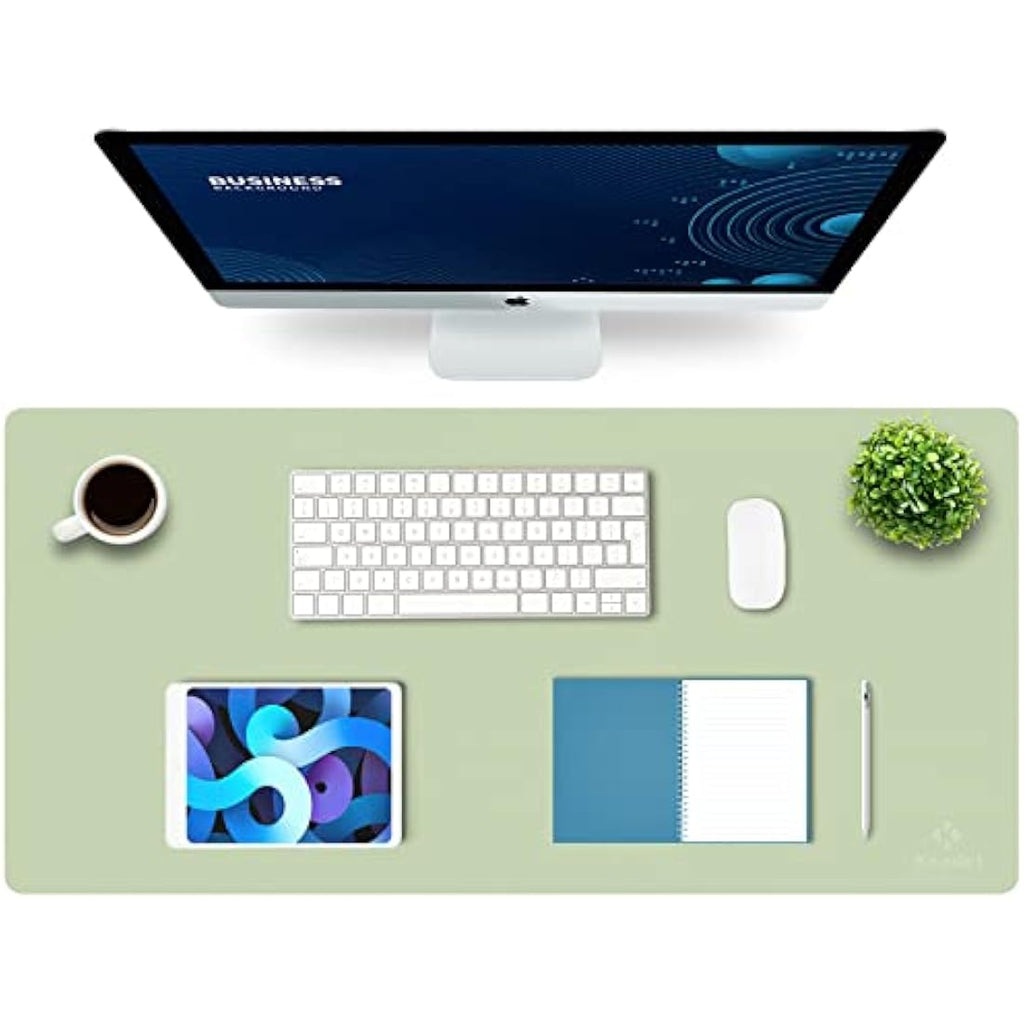 K KNODEL Leather Desk Mat – Dual-Sided Waterproof Office Pad, Light Green