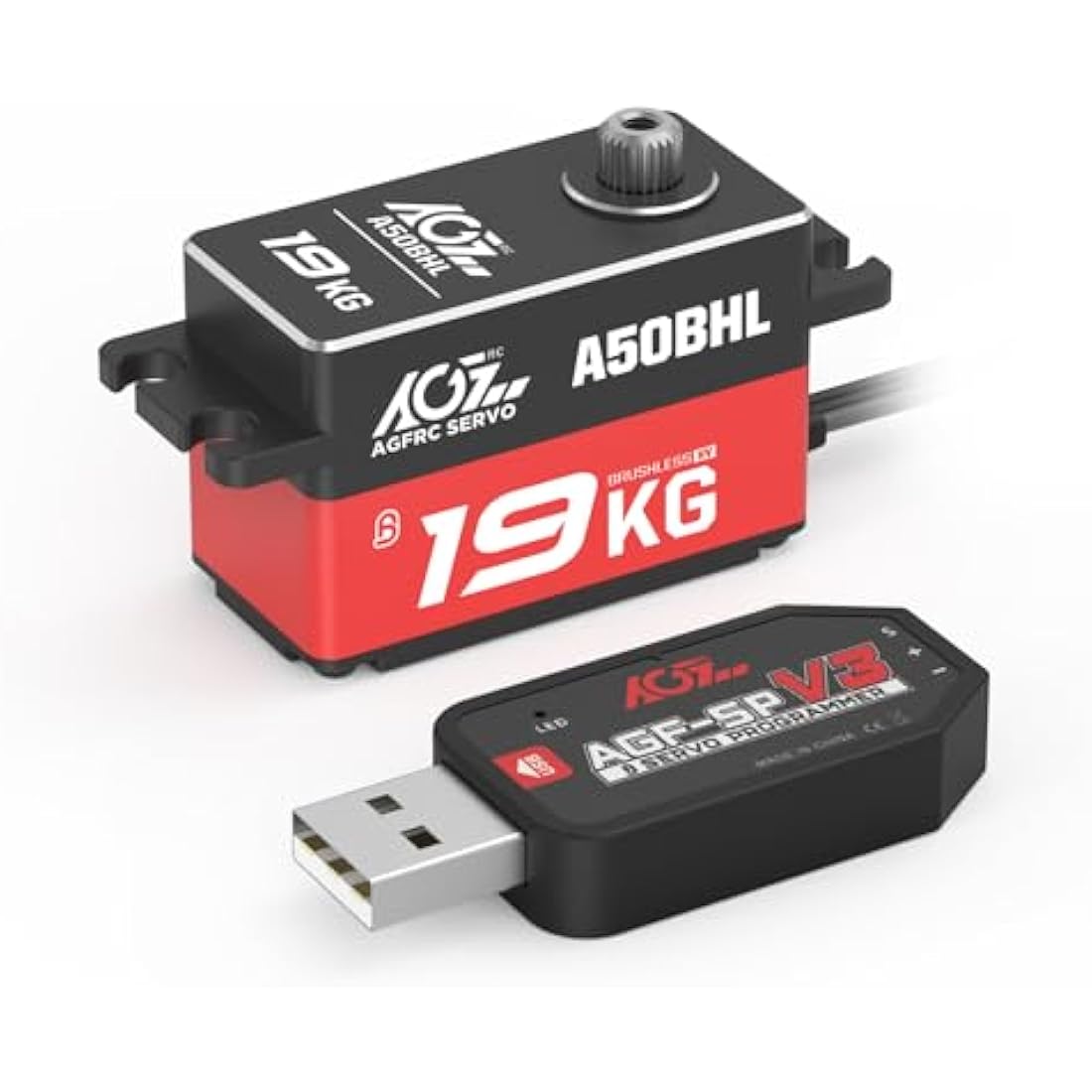 AGFRC 19KG Brushless Digital Servo – Full Metal Gear for 1/10 RC