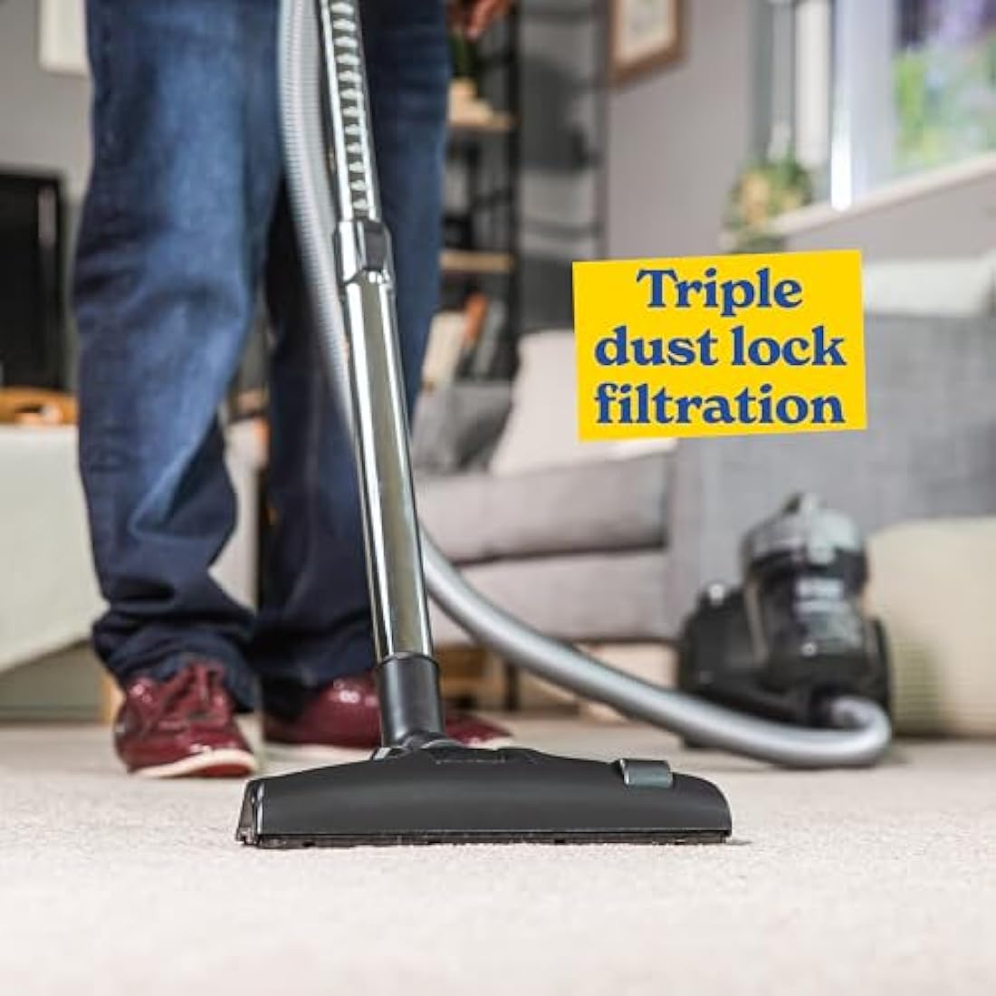 Russell Hobbs Compact XS Cylinder Vacuum Cleaner | 1.5L Grey & Silver