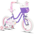 Glerc Daisy 14 Inch Girls Bike with Training Wheels and Basket