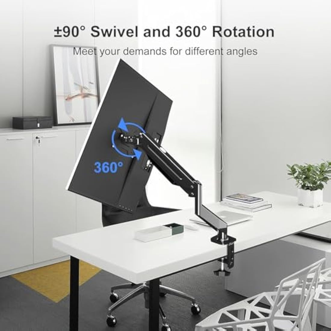 Suptek Single Monitor Arm Gas Spring Mount for 17-32 inch Screens