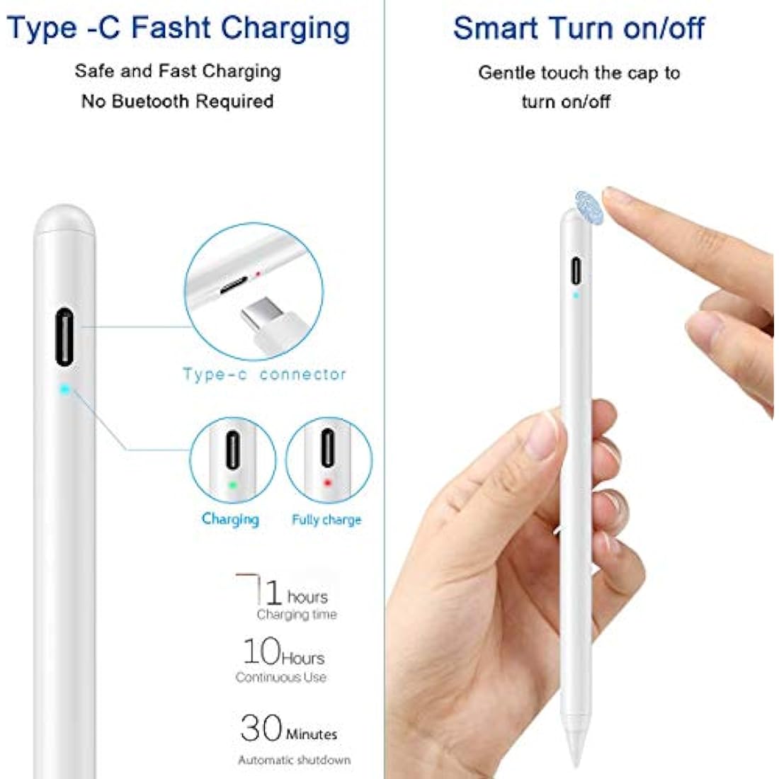 Stylus Pen for iPad – Active Pencil with Palm Rejection