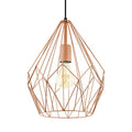 Eglo Carlton Vintage Pendant Lamp | Copper Geometric Retro Light