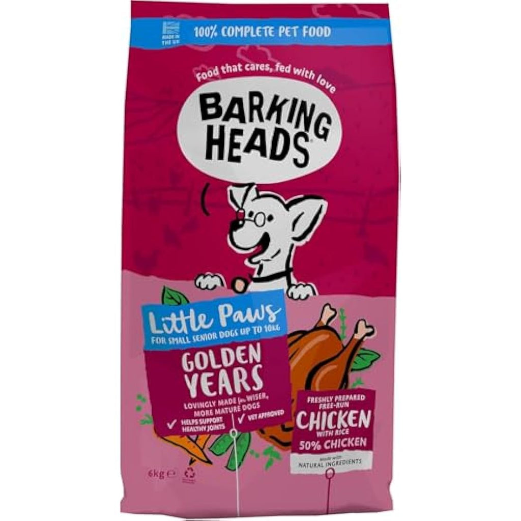 Barking Heads Senior Small Breed Dry Dog Food – Chicken & Joint Support 6kg