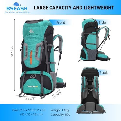 80L Waterproof Hiking Backpack – Large Camping Rucksack