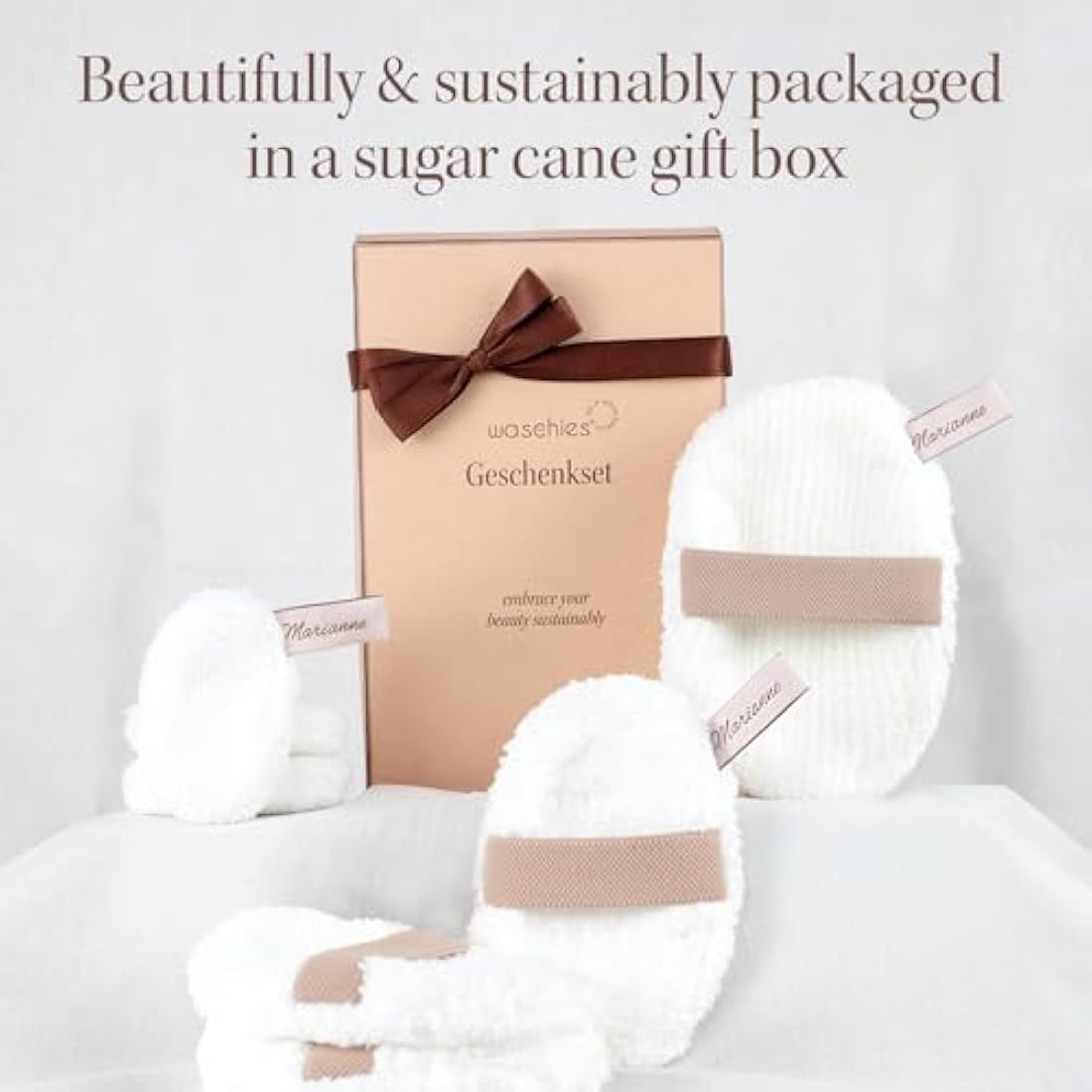 waschies Reusable Face Pads Gift Box – 7 Pack White Microfibre Set