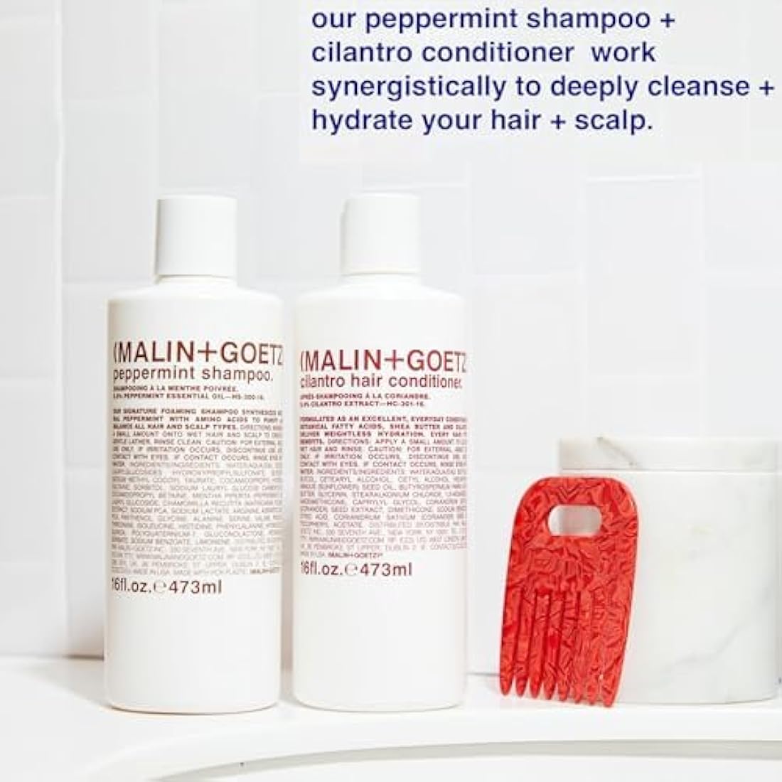 Malin + Goetz Peppermint Shampoo | Hydrating & Scalp Balancing – 16.1 oz