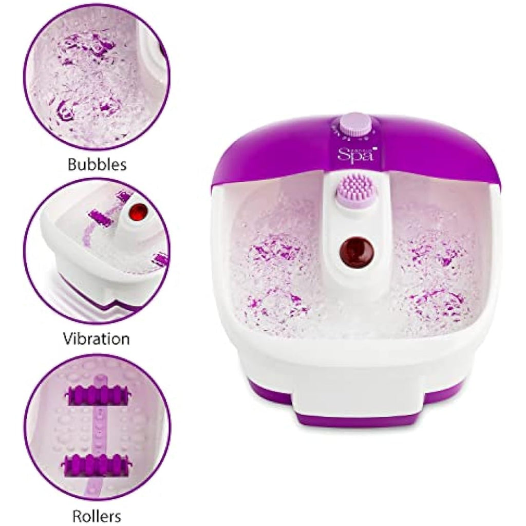 Sensio Foot Spa Massager with Heat, Bubbles and 9-Piece Pedicure Kit