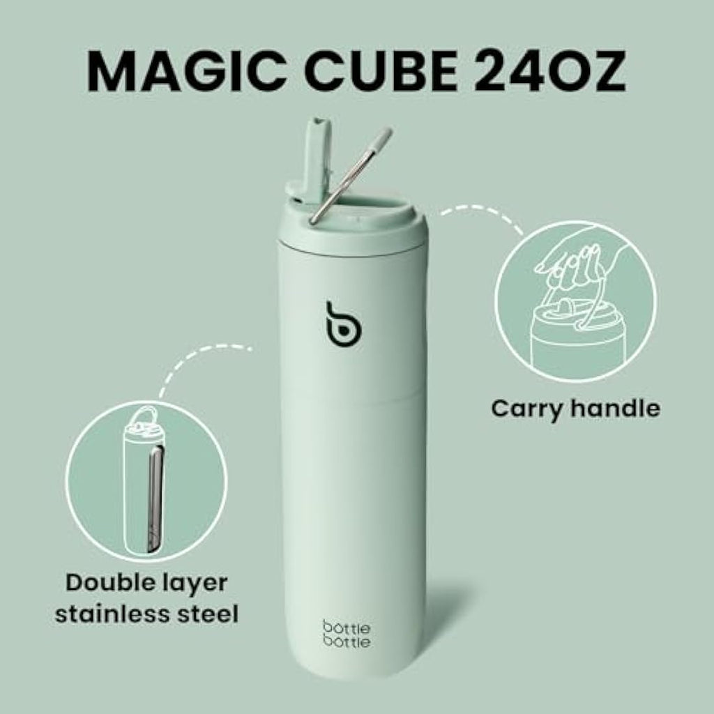 Insulated Stainless Steel Water Bottle with Straw - 700ml