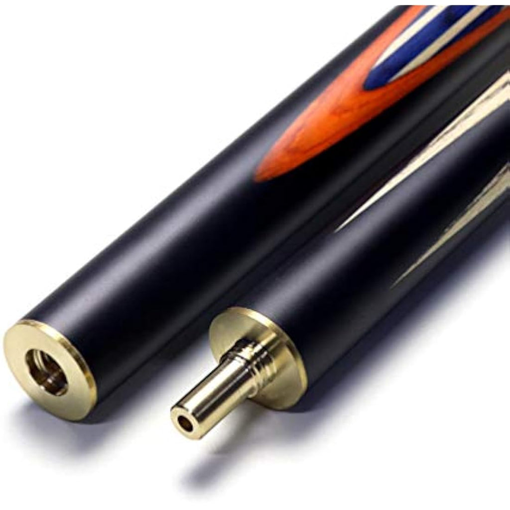 CUESOUL 57" Ebony Snooker Cue | 3/4 Jointed Ash Shaft with Union Jack Case