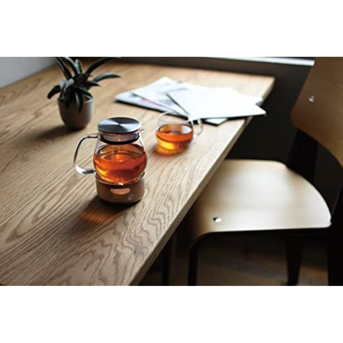 Kinto Unitea One Touch Teapot – 460ml Heat-Resistant Glass & Stainless Steel