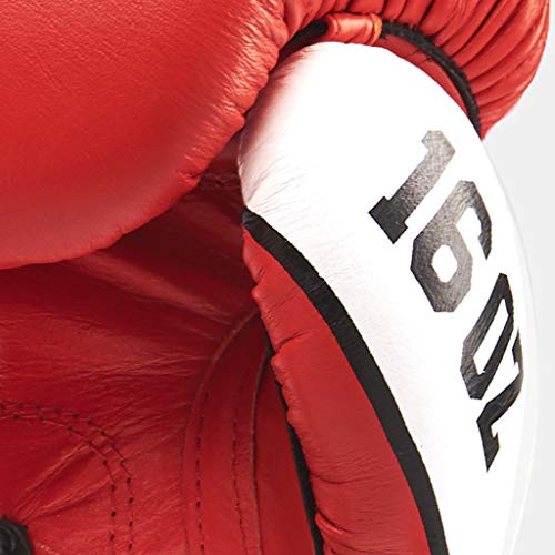 Leone 1947 Shock Boxing Gloves – Full Grain Leather, Red, 10 OZ