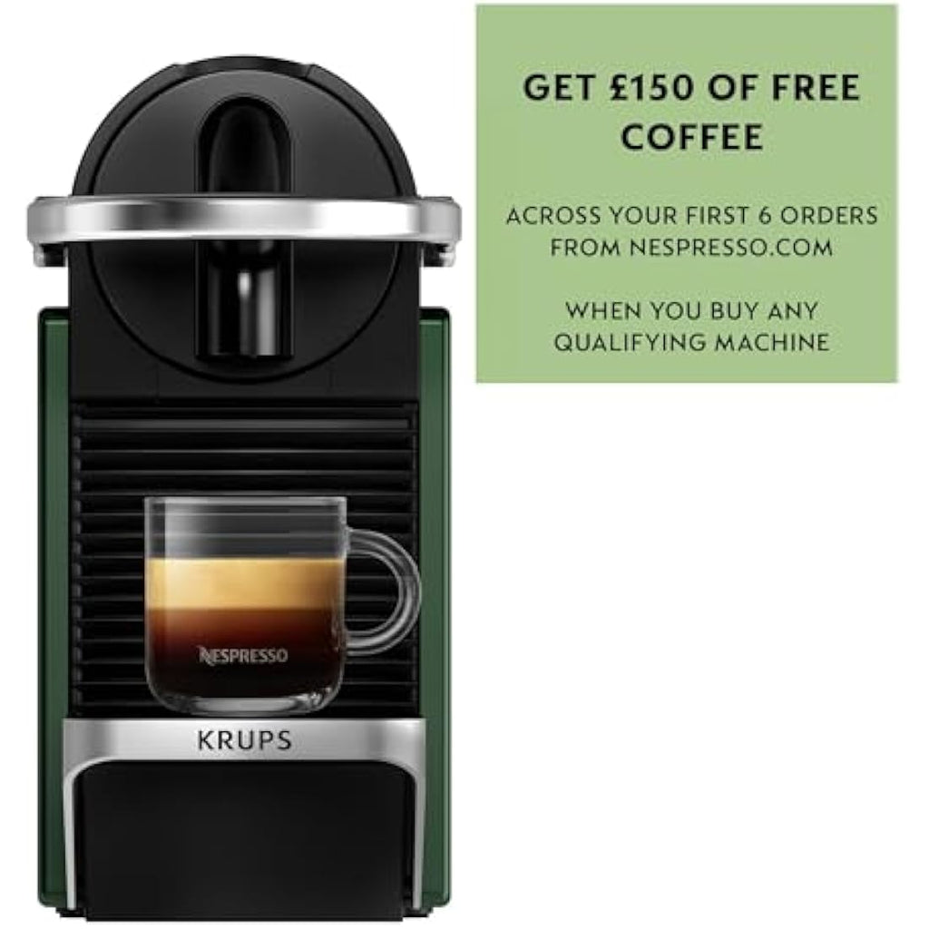 Nespresso Pixie by Krups | Compact Espresso Coffee Pod Machine - Dark Green
