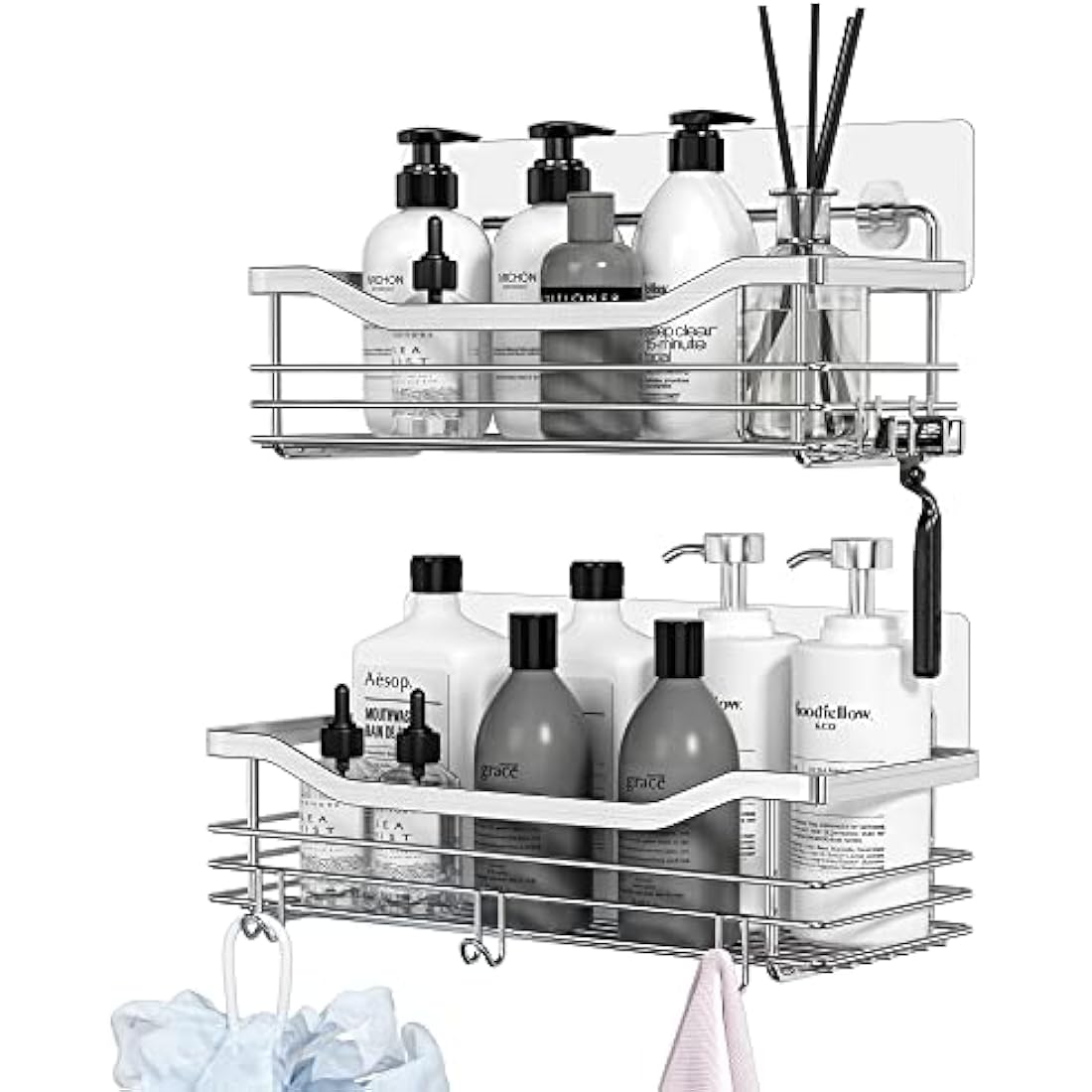 Orimade Shower Caddy – 2 Pack Adhesive Stainless Steel Bathroom Shelf