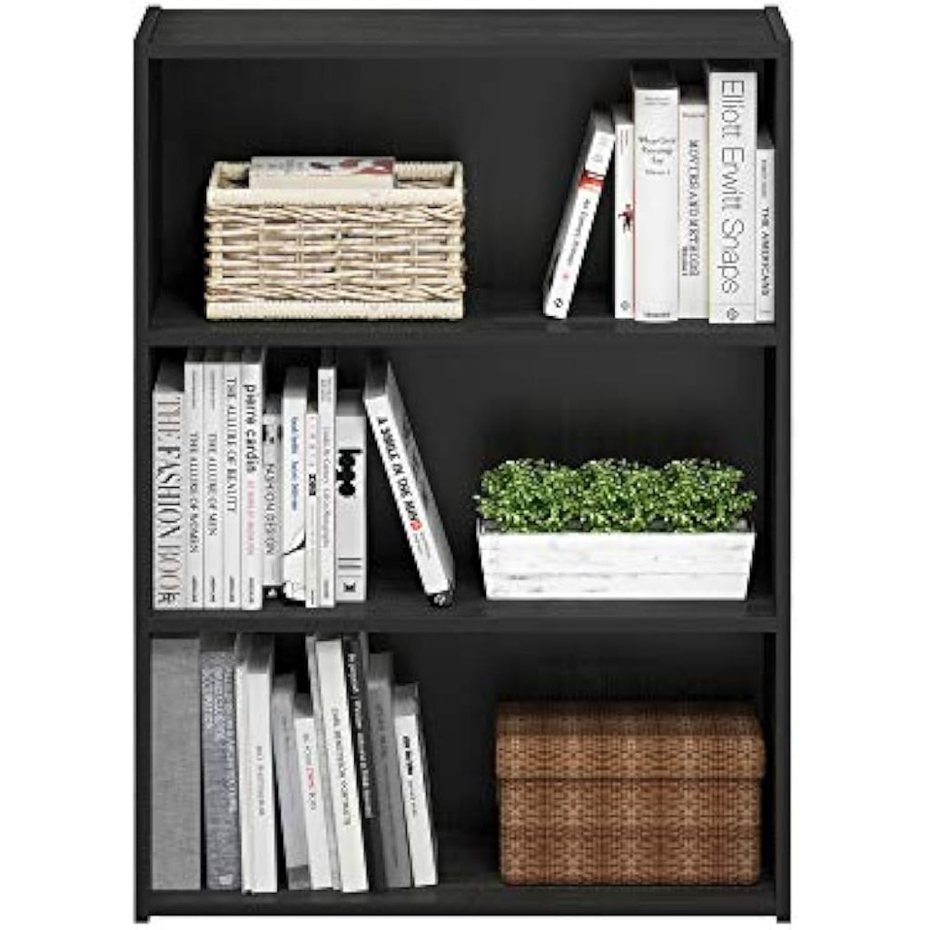 Furinno Pasir 3-Tier Open Shelf – Water Resistant Storage Rack, Americano