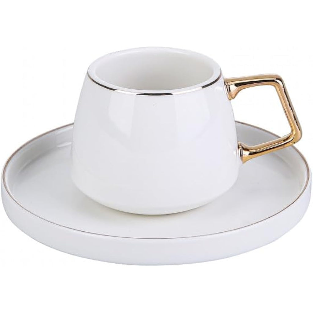 Karaca Saturn Gold 12-Piece Porcelain Turkish Coffee Cup Set for 6