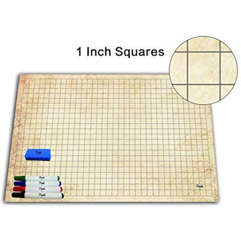 Path Gaming DND Battle Mat | 36x24 Double Sided RPG Grid Mat Set