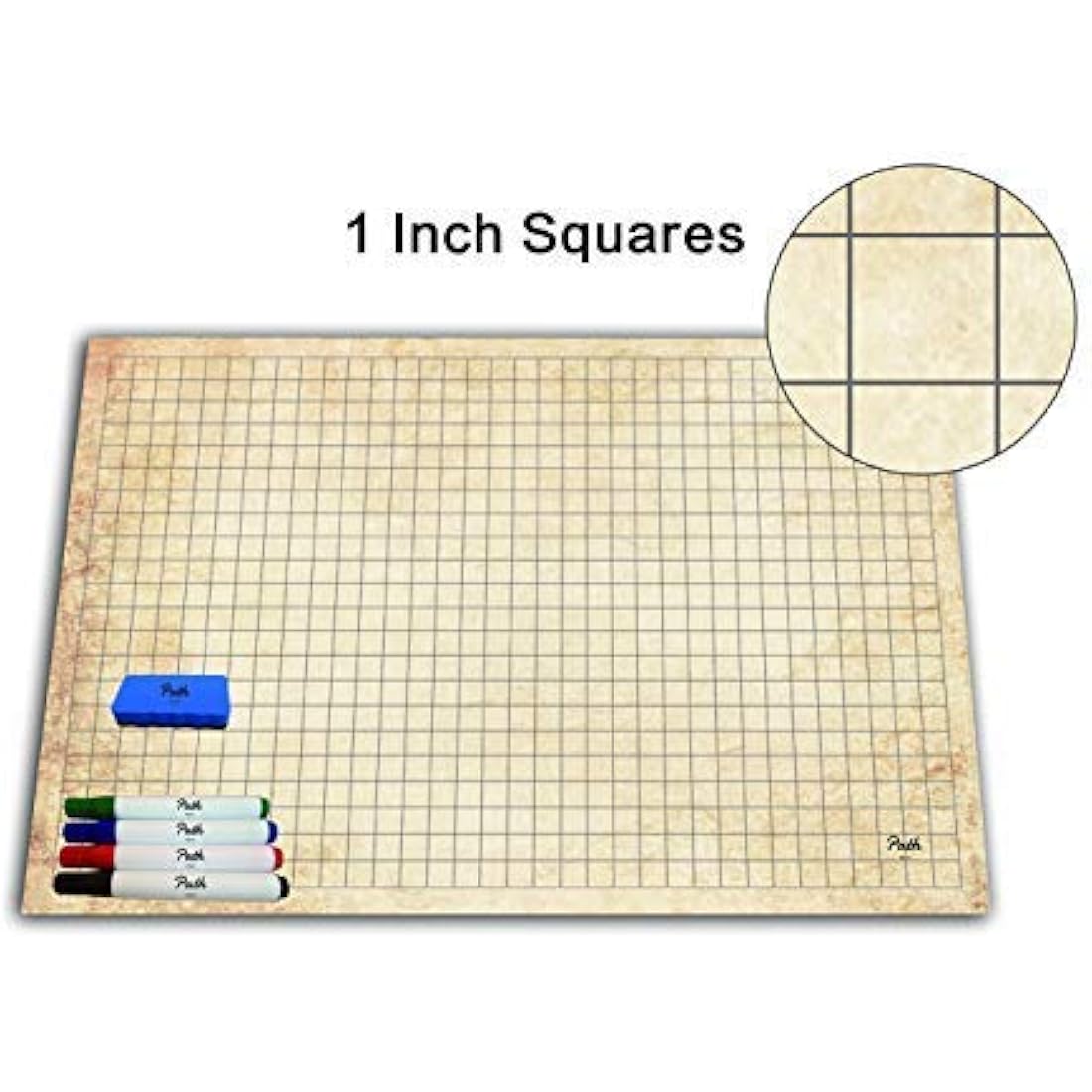 Path Gaming DND Battle Mat | 36x24 Double Sided RPG Grid Mat Set