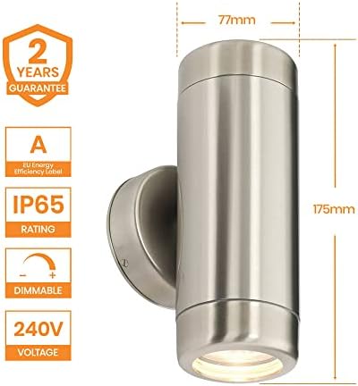 Marine Grade Stainless Steel Outdoor IP65 Up Down Wall Light