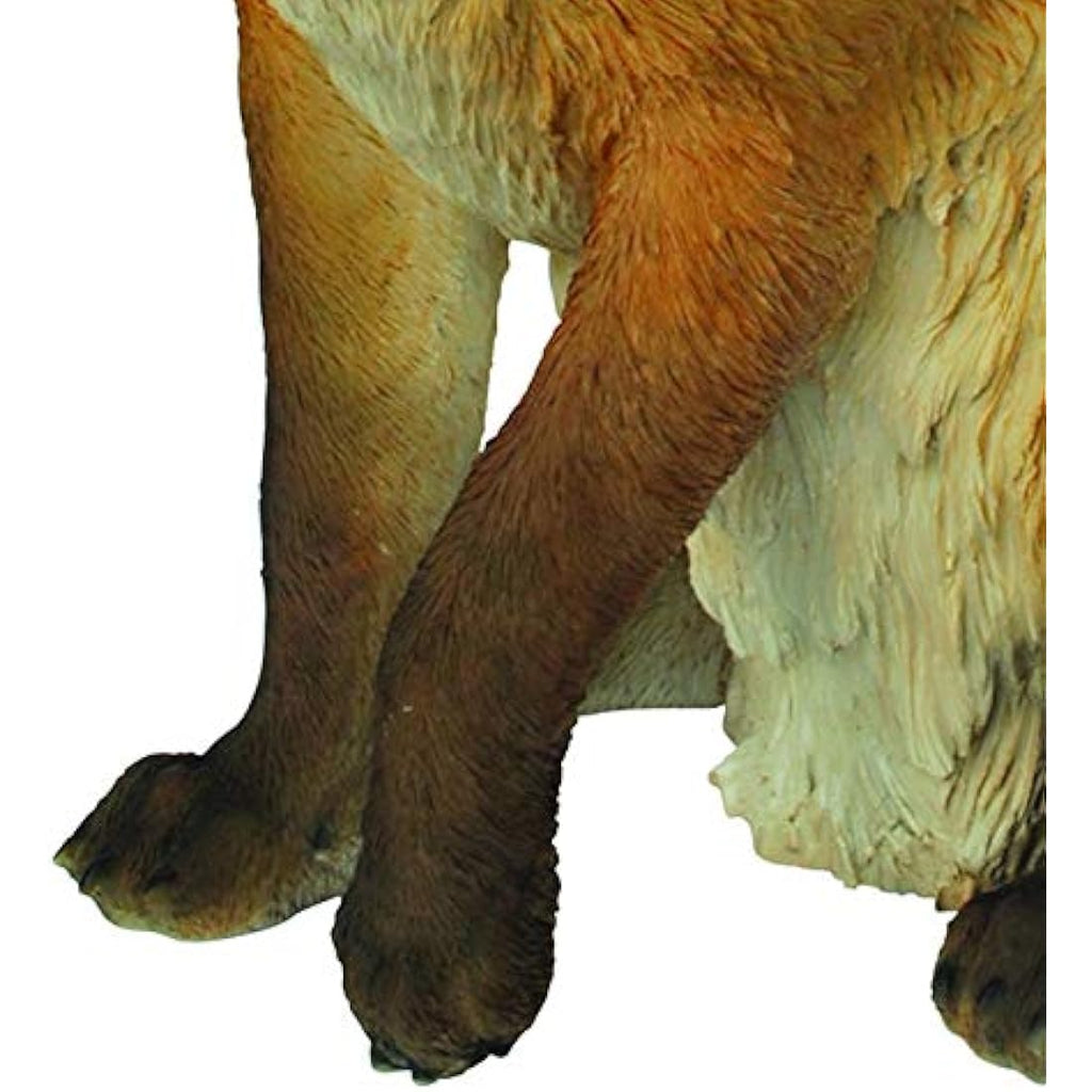 Vivid Arts Sitting Fox Garden Ornament – Frost Resistant Resin Statue