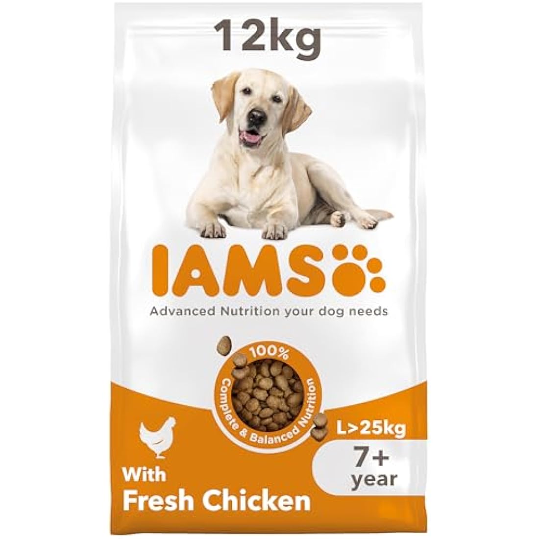 IAMS Senior Large Breed Dry Dog Food - Chicken & Wheat Free - 12kg