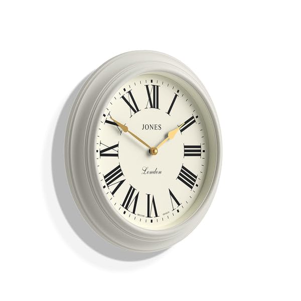 Jones Clocks Supper Club Wall Clock | 40cm Large Roman Numeral Grey