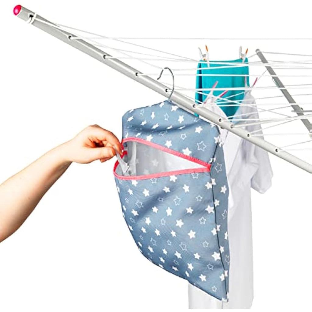 Kleeneze Star Print Peg Bag – Hanging Laundry Storage for 50 Pegs
