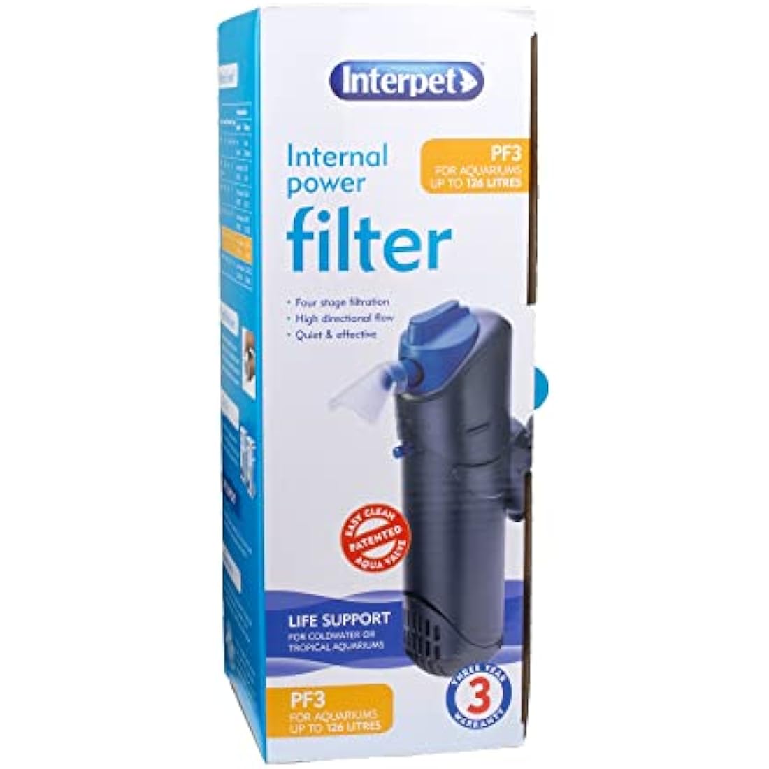 Interpet PF3 Internal Aquarium Filter for Fish Tanks up to 126L