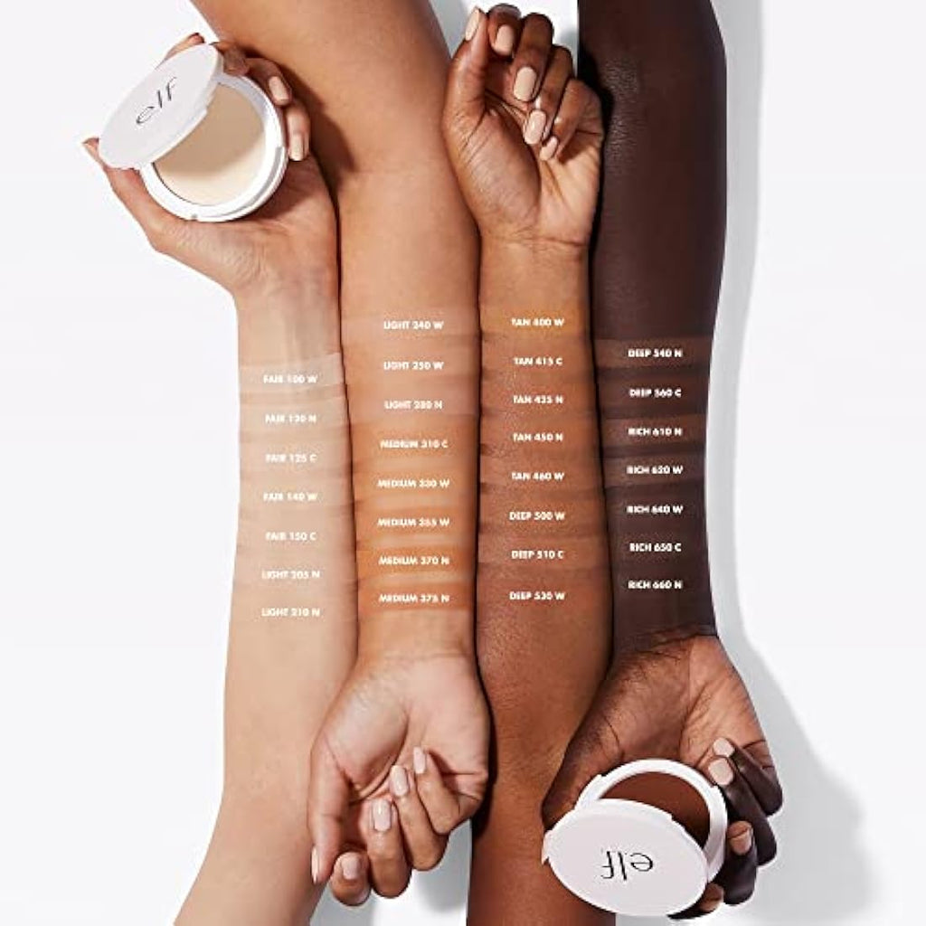 e.l.f. Camo Powder Foundation – Long-Lasting Matte Finish – Tan 460 W