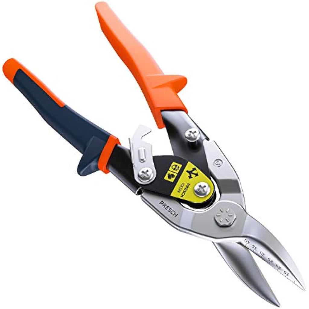 Presch Heavy Duty Tin Snips – Straight Cut Aviation Snips for Metal