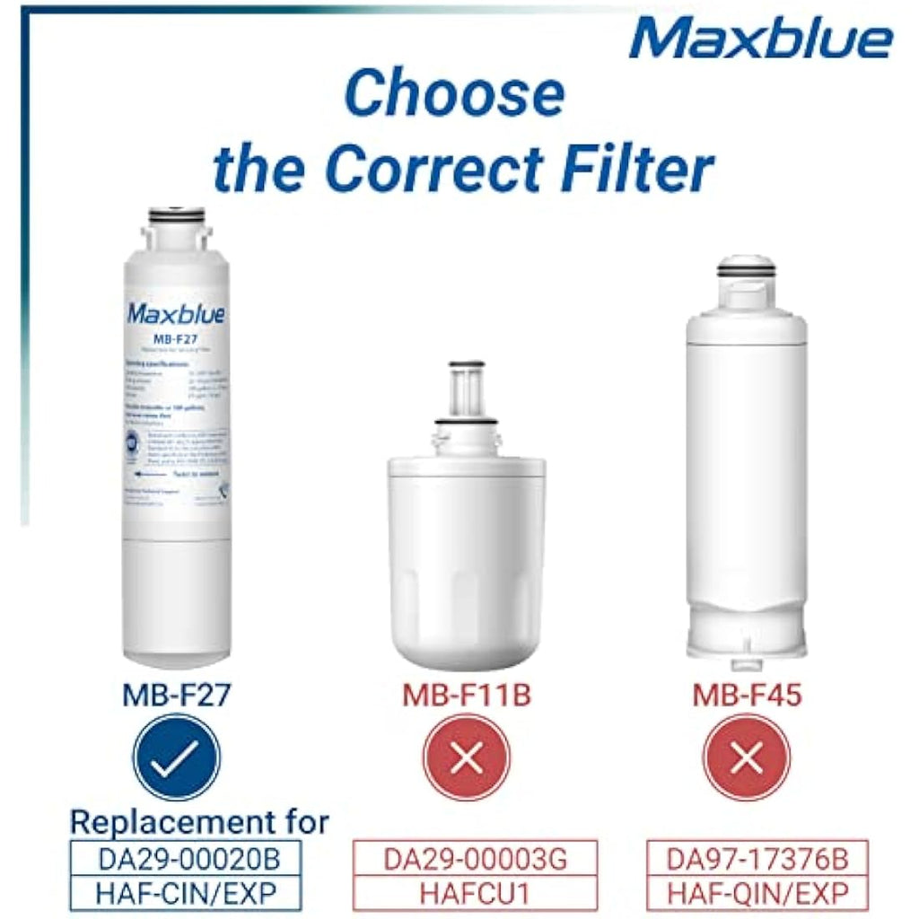 Maxblue DA29-00020B Refrigerator Water Filter Replacement | 3-Pack