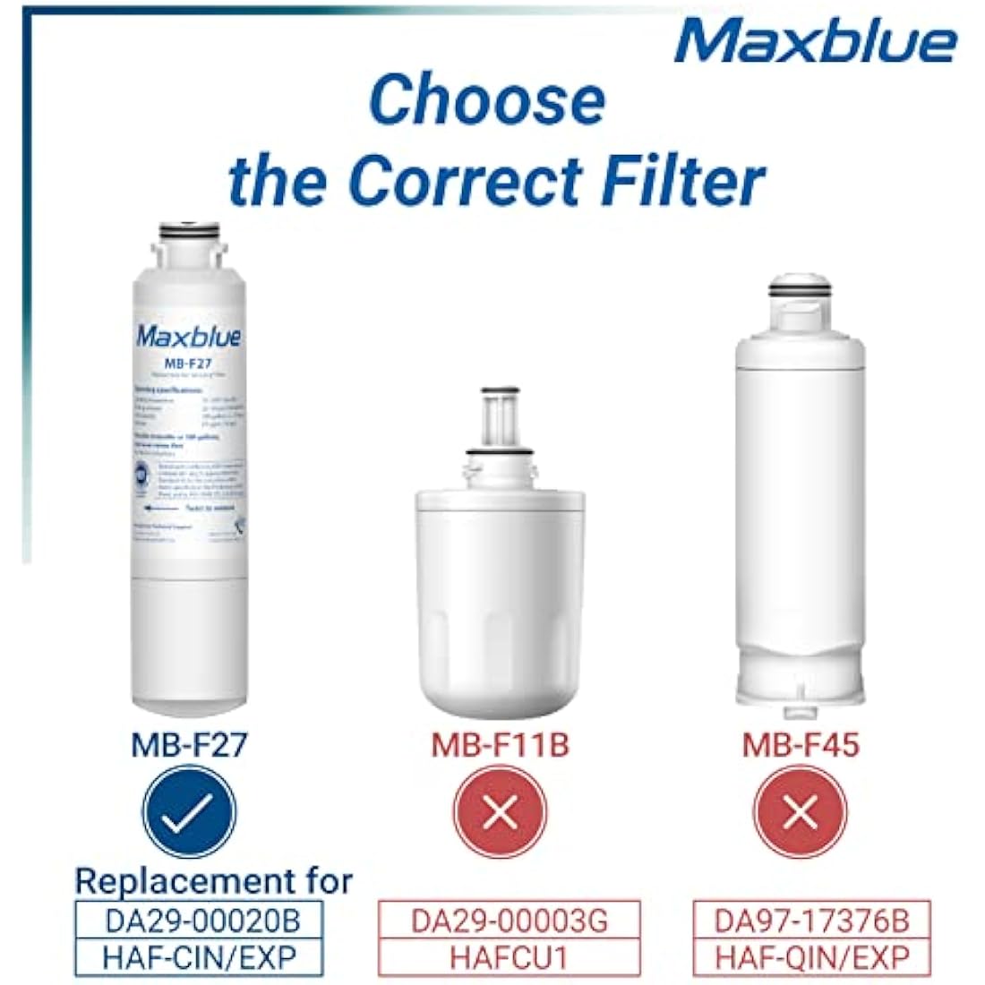 Maxblue DA29-00020B Refrigerator Water Filter Replacement | 3-Pack