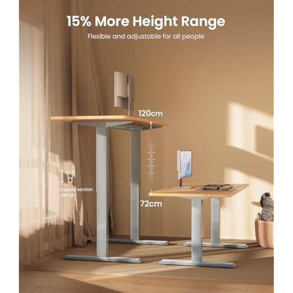 MAIDeSITe Electric Standing Desk Frame – Heavy Duty Steel, Gray