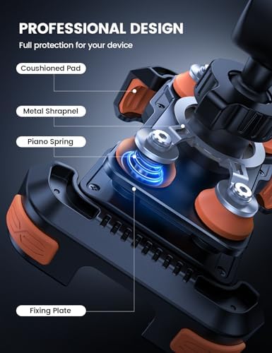 Lamicall Anti-Shock Motorcycle Phone Mount – Universal Bike Holder, Orange
