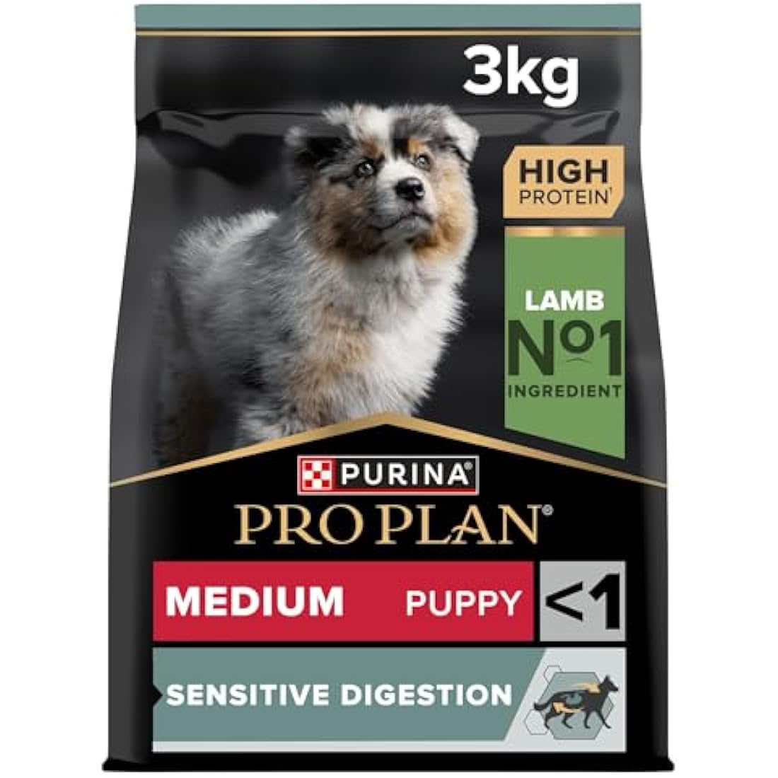 Purina Pro Plan Medium Puppy Sensitive Digestion Lamb Dog Food - 3kg