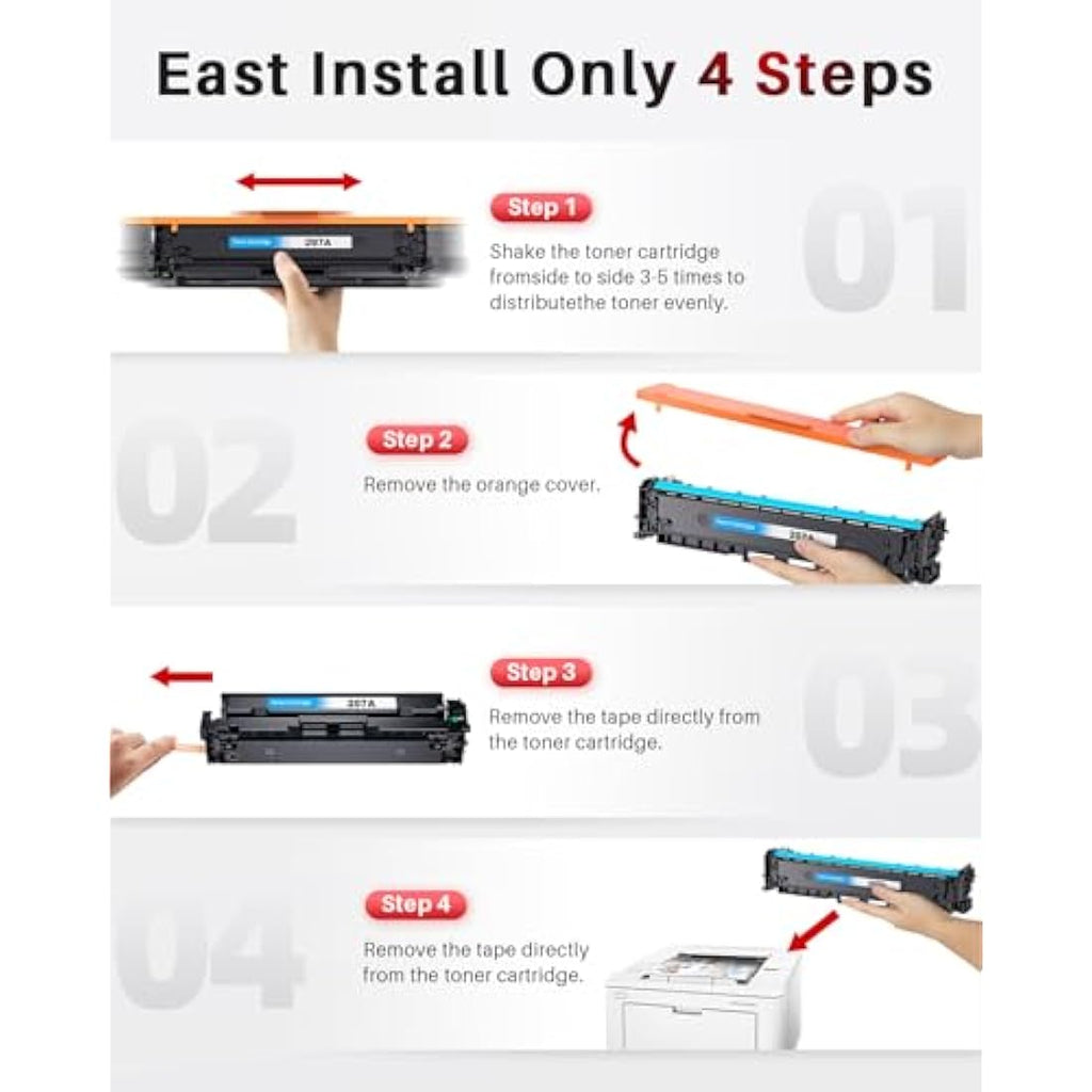 Halloya 207A Toner Cartridge 4-Pack for HP Color LaserJet Pro M283fdw M255dw
