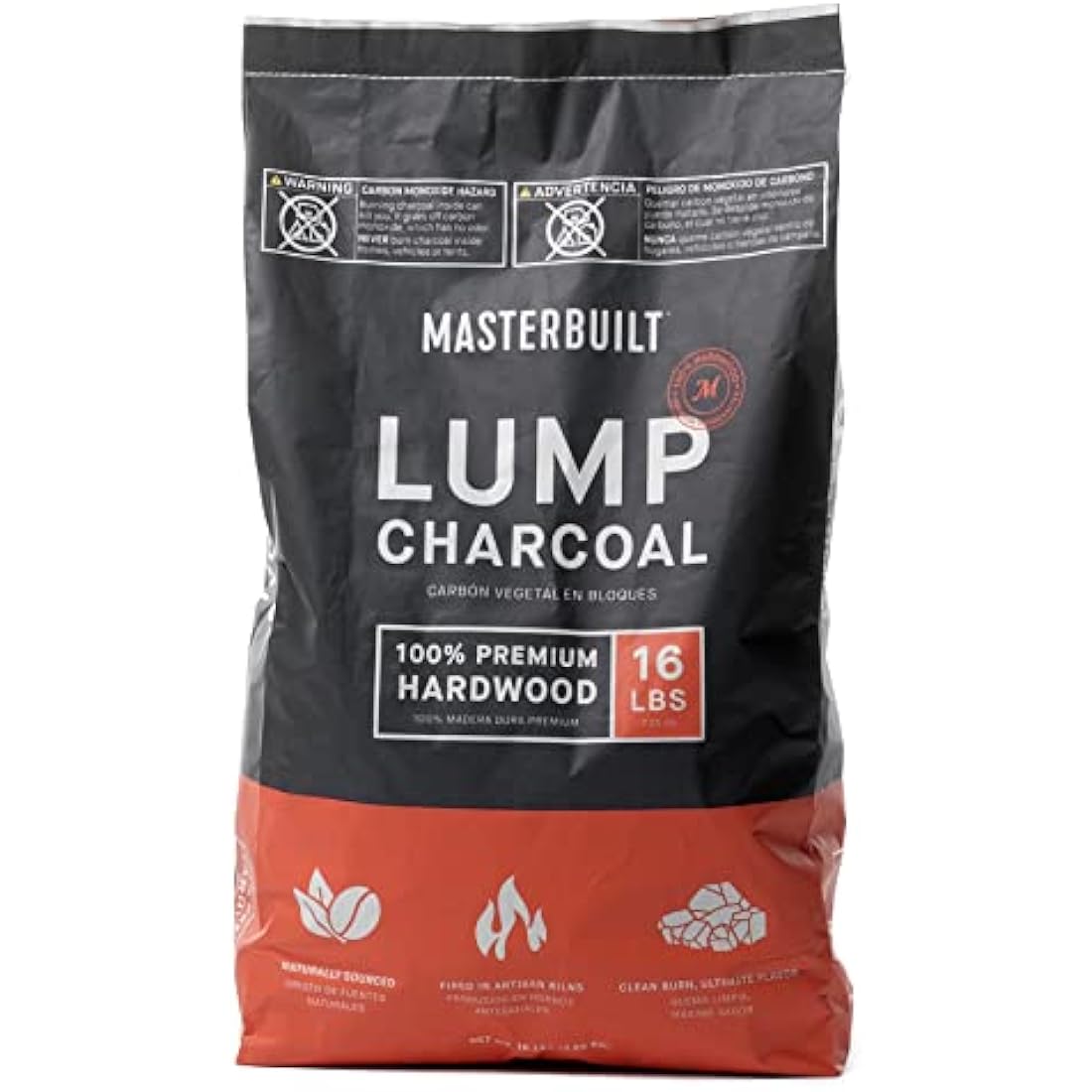Masterbuilt Premium Natural Lump Charcoal - 16lb Hardwood for BBQ