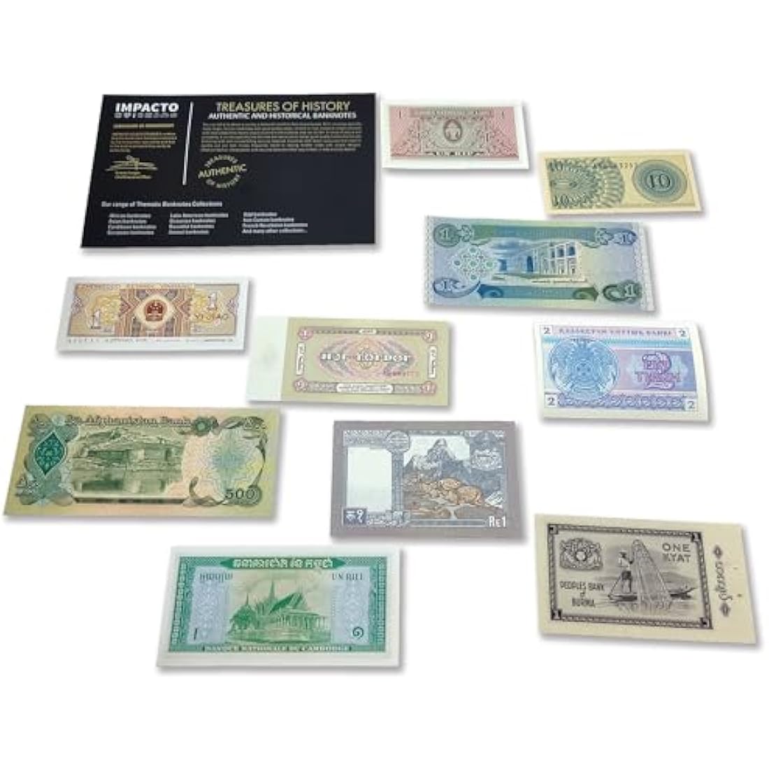 Impacto 10 Asian Banknotes Set | Uncirculated Foreign Currency Collection