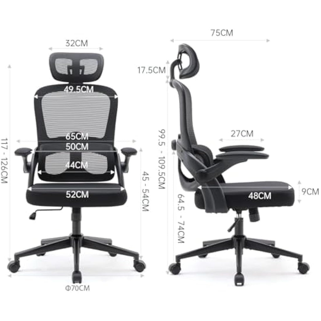 SIHOO M102C Ergonomic Mesh Office Chair | High Back Desk Chair - Black