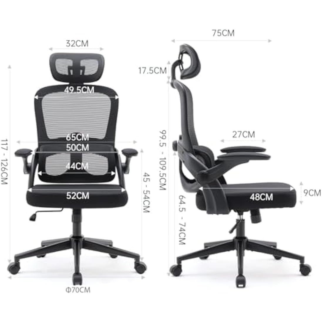 SIHOO M102C Ergonomic Mesh Office Chair | High Back Desk Chair - Black