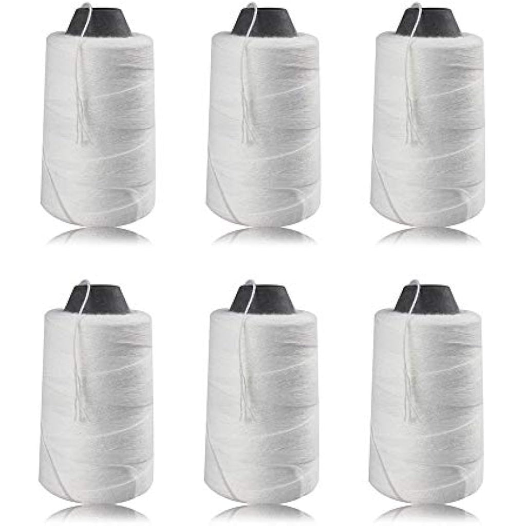 Fayelong White Sewing Thread - 6 Cones for Bag Sealing Machines