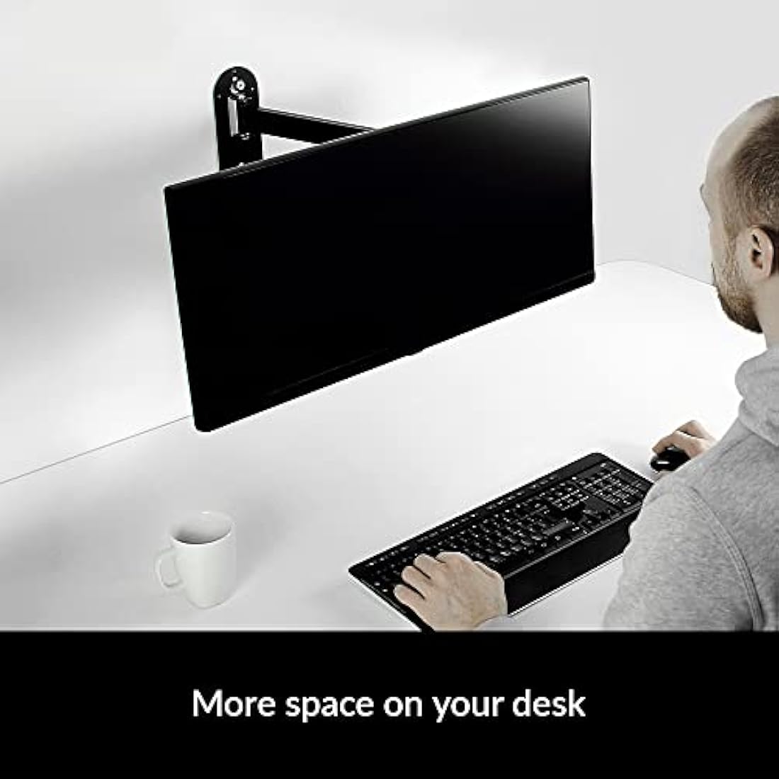 ARCTIC W1C Wall Mount Monitor Arm – For 49" Ultrawide Screens, Black