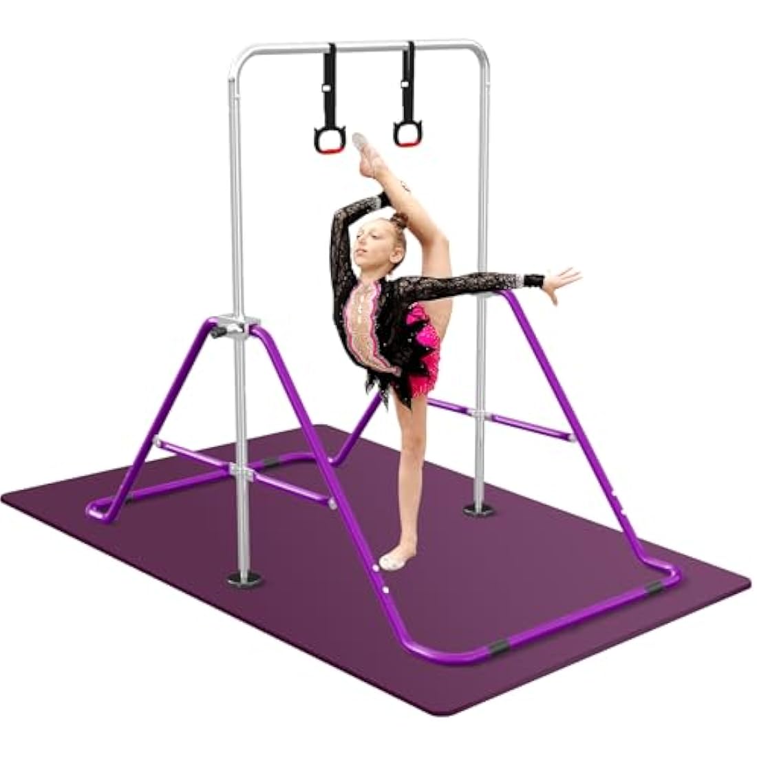 FBSPORT Kids Gymnastics Bar – Adjustable Folding Junior Training Bar