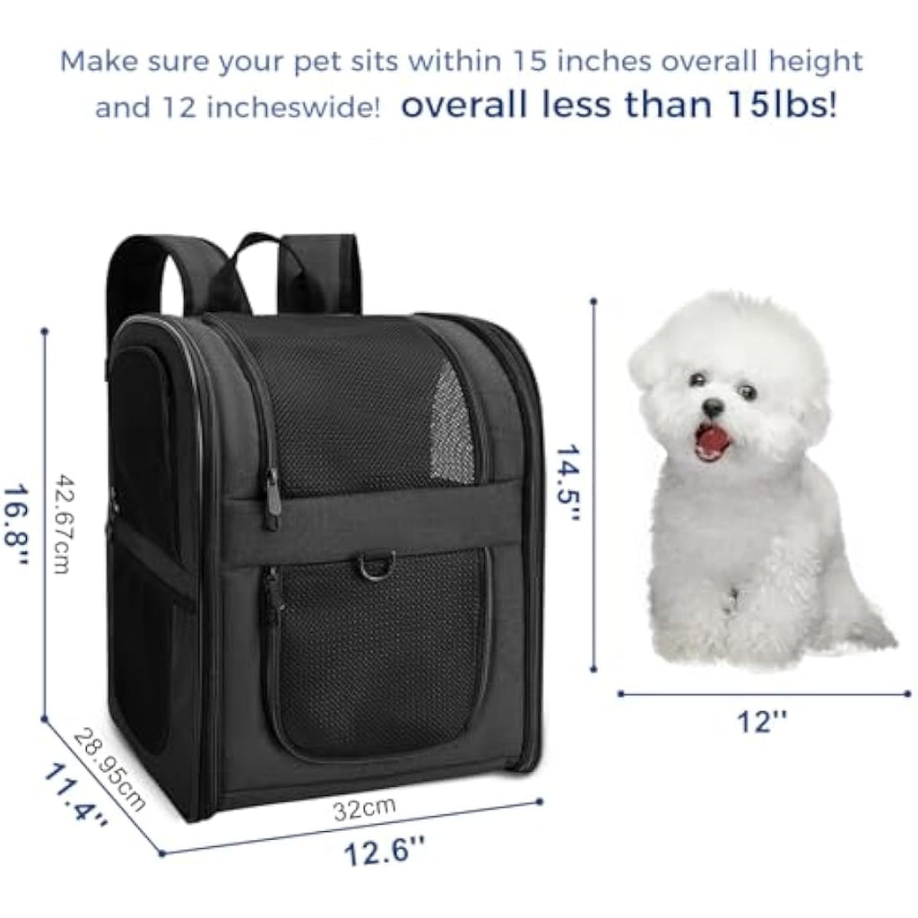 Apollo Walker Pet Carrier Backpack – Airline Approved Hiking Bag, Black