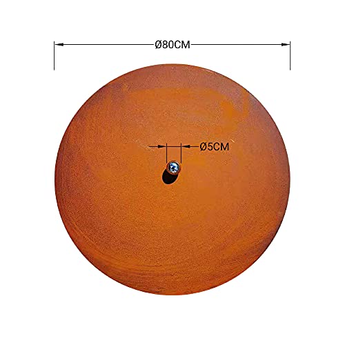 Köhko Design Fire Bowl Lid – 80.5 cm Steel Cover with Rust Patina