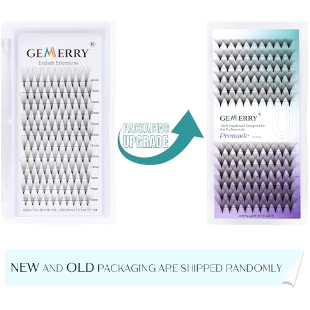 Gemerry 8D Premade Fan Eyelash Extensions | 0.07mm D Curl Russian Volume