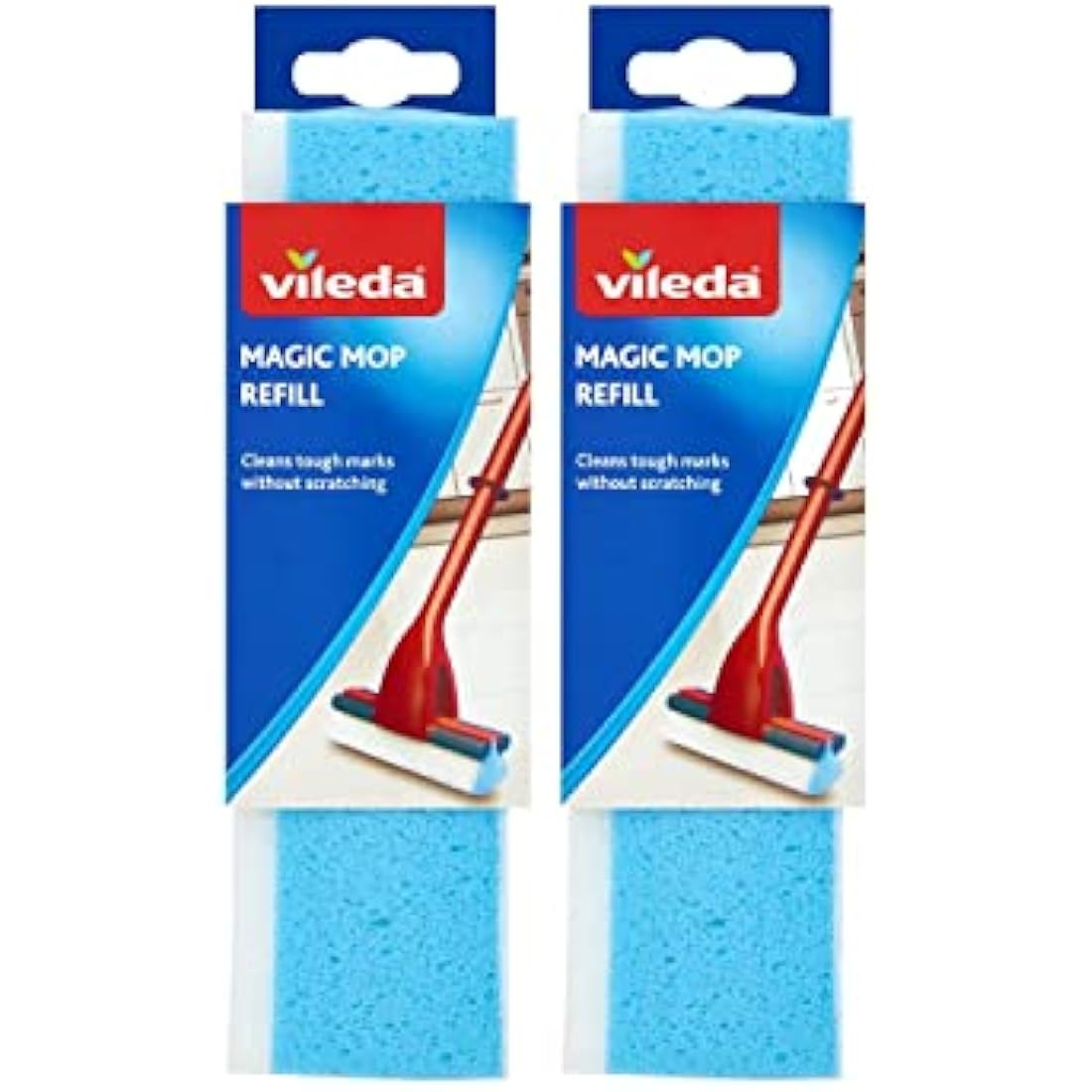 Vileda Magic Mop Refill - 3 Action Absorbent Sponge Head (Pack of 2)