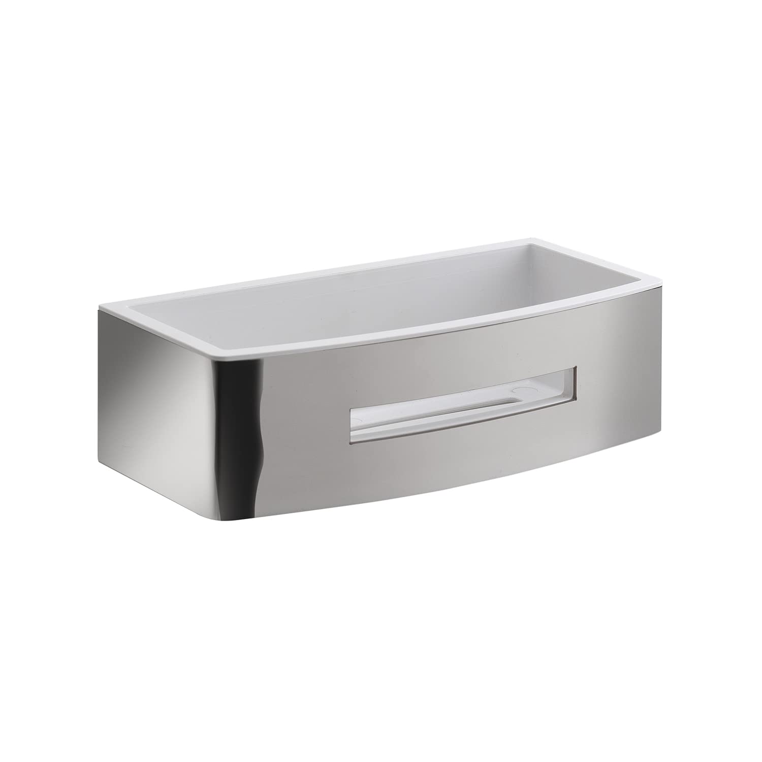 Gedy Poseidon Rectangular Shower Caddy – Chrome & White Steel