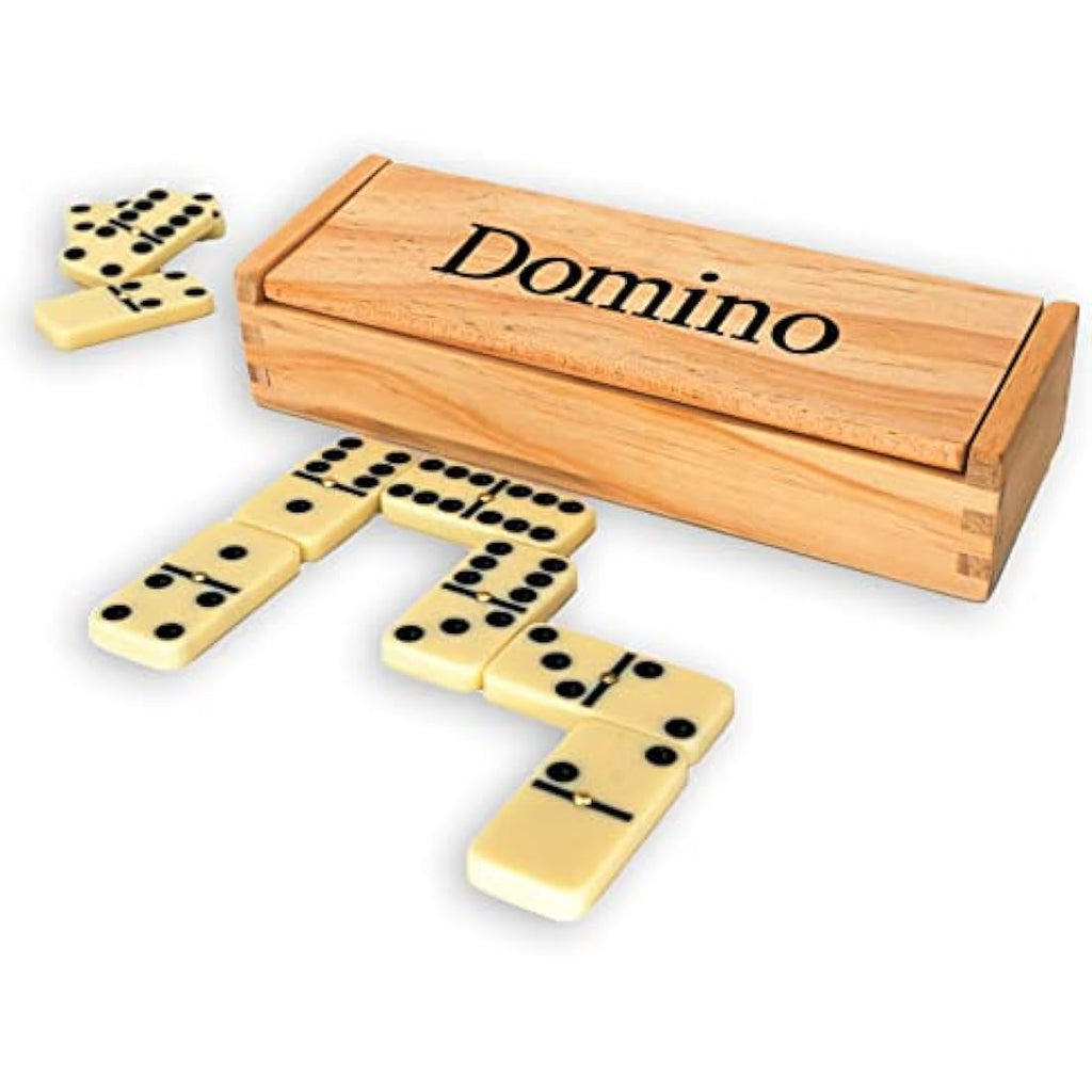Luptons Double Six Dominoes Set – 28 Piece Game in Wooden Storage Box