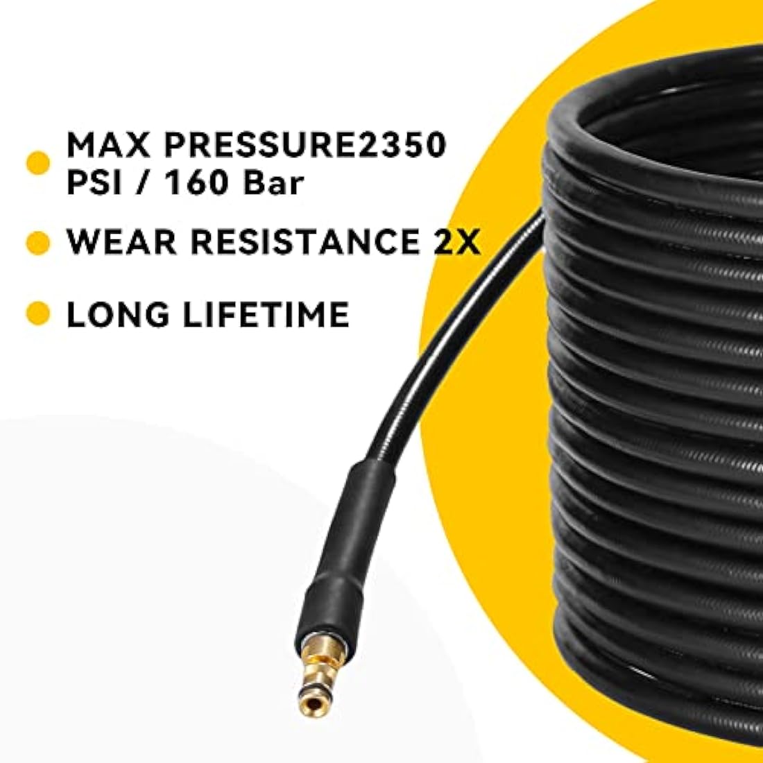 YUET 15M Pressure Washer Hose for Karcher K2-K7 | Anti-Twist Quick Connect